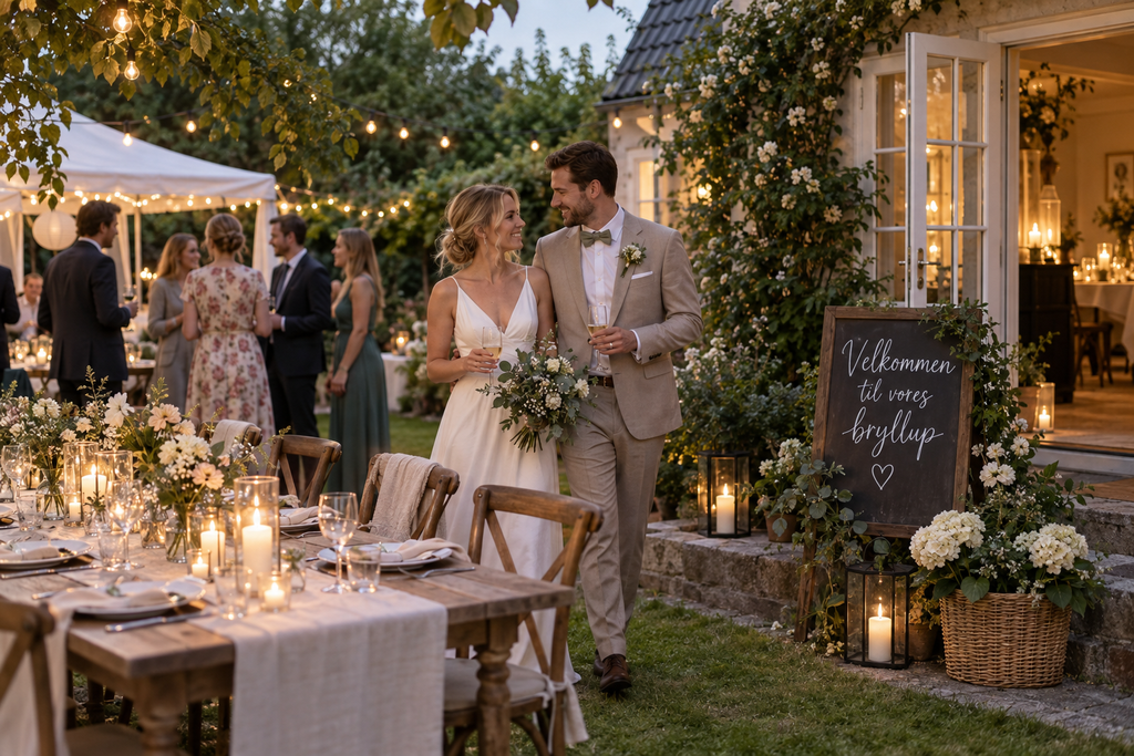 Bryllup derhjemme kræver mere end blomster: Sådan får I rammerne til at hænge sammen